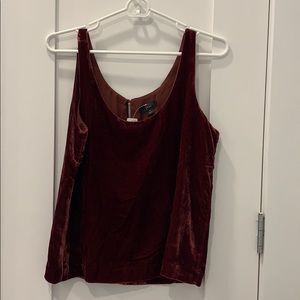 JCrew Maroon Velvet Tank, Size 4 NWT